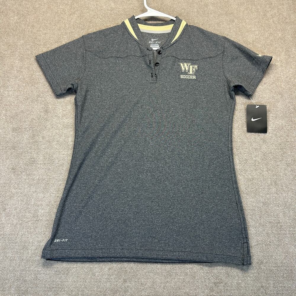 Wake Forest Soccer Nike Polo Shirt Women's Medium Short Sleeve Blade Collar NEW